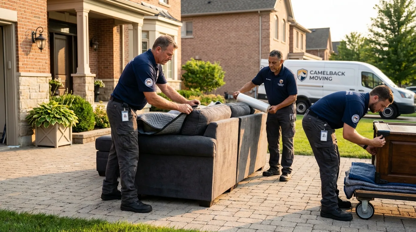 Large estate moving crew wrapping furniture in Silver Grove, KY