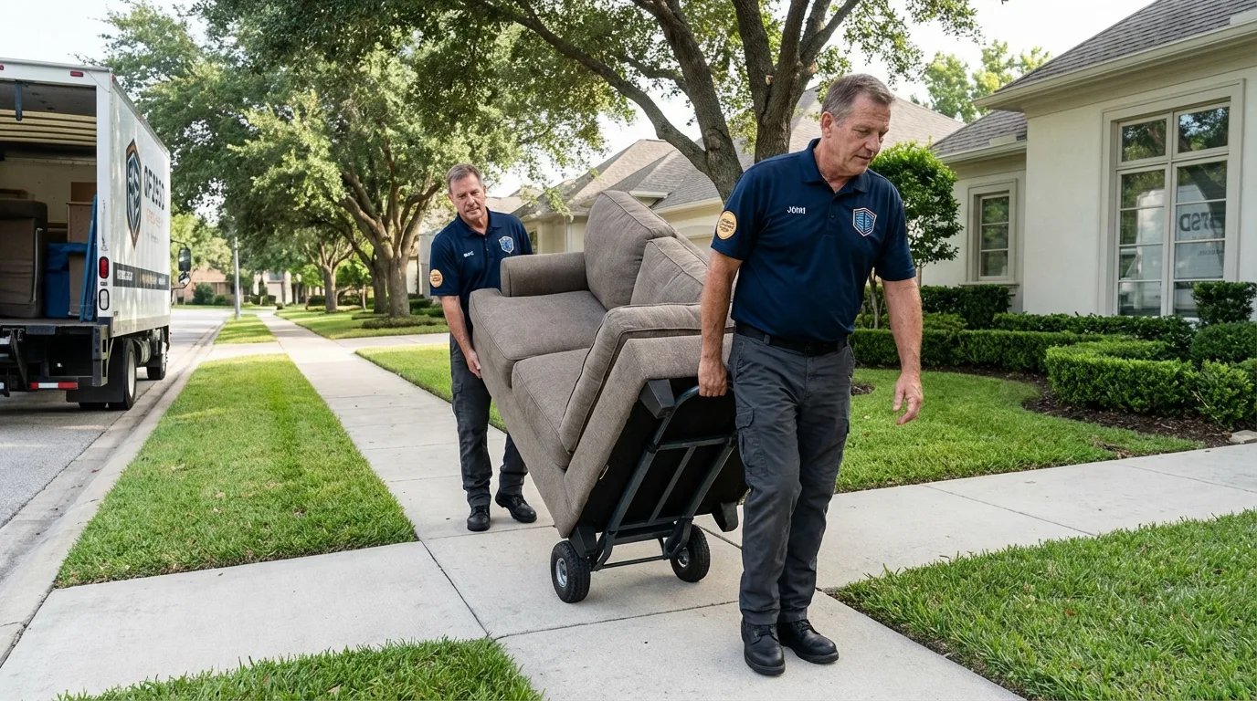 Local residential moving crew loading furniture in Silver Grove, KY