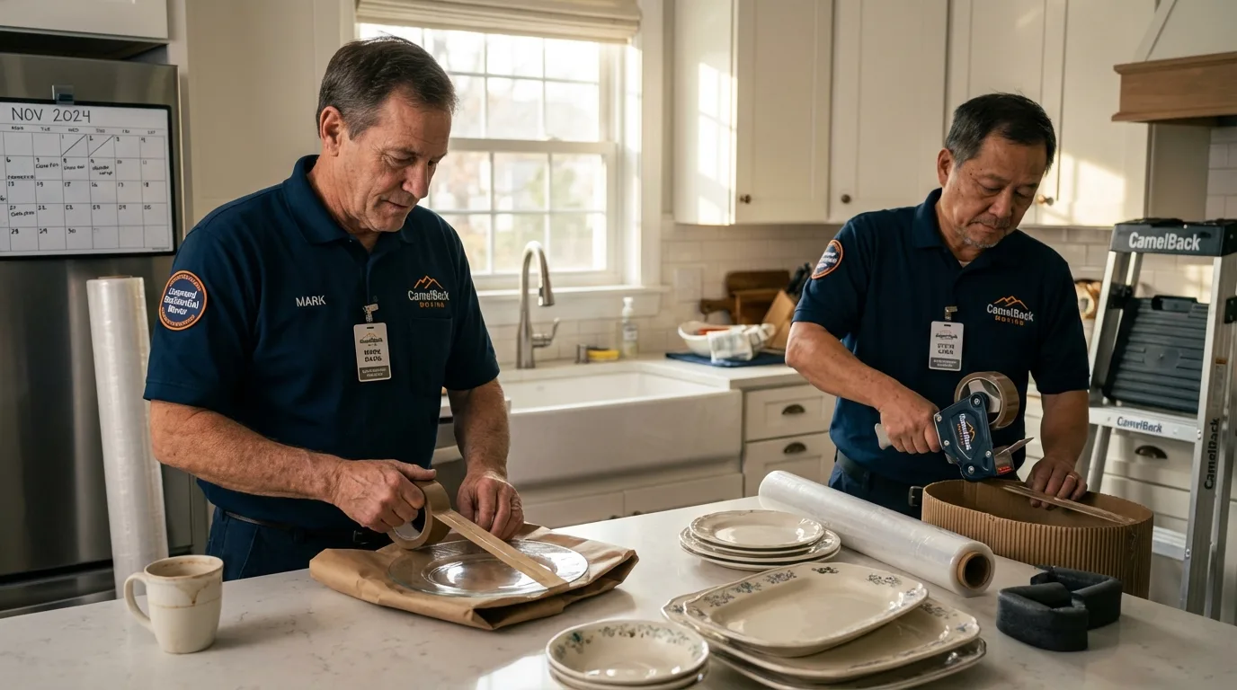 Professional crew packing kitchen dishware in Silver Grove, KY